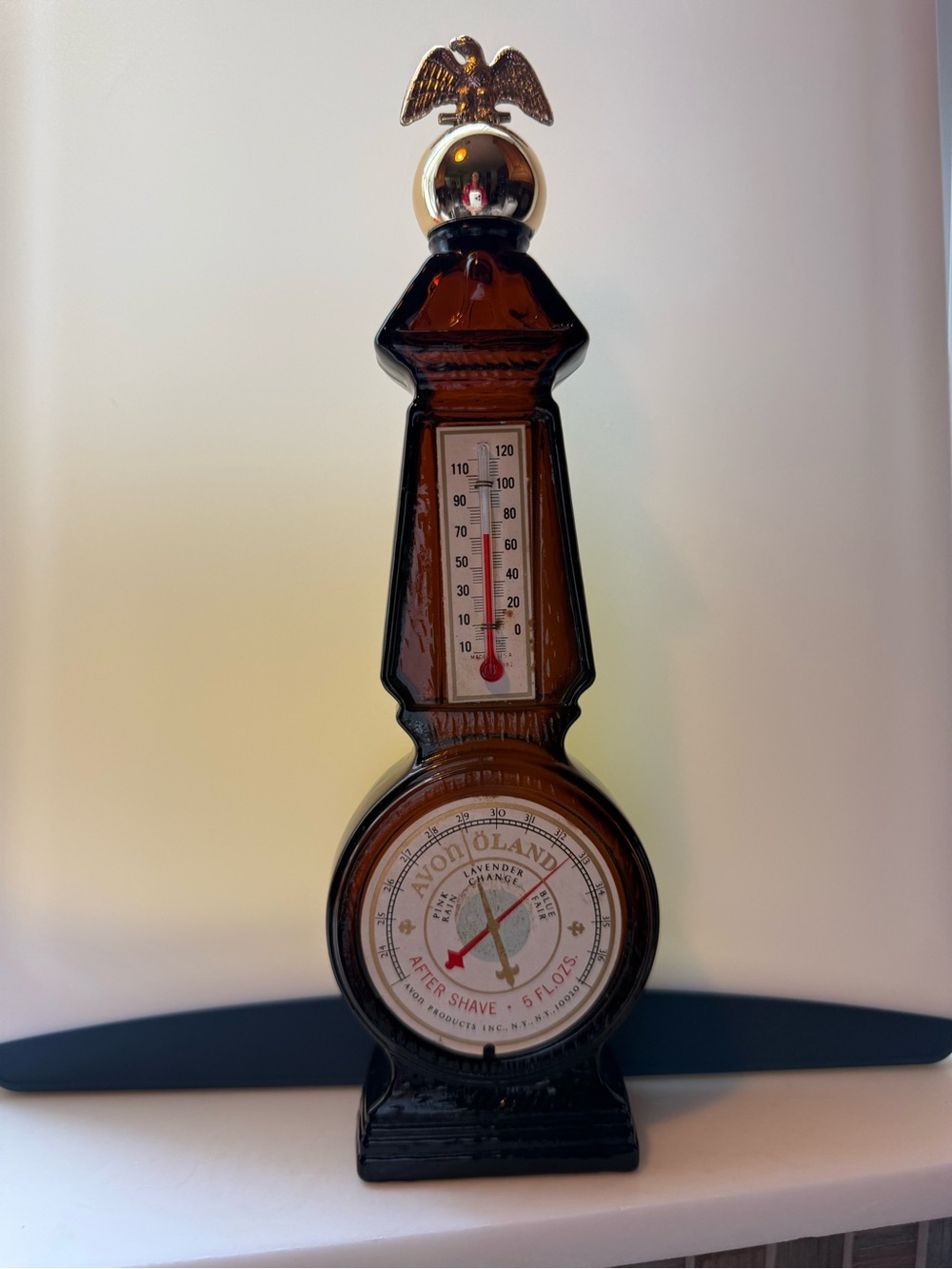1969 AVON Oland FULL original lavender aftershave with working thermometer!